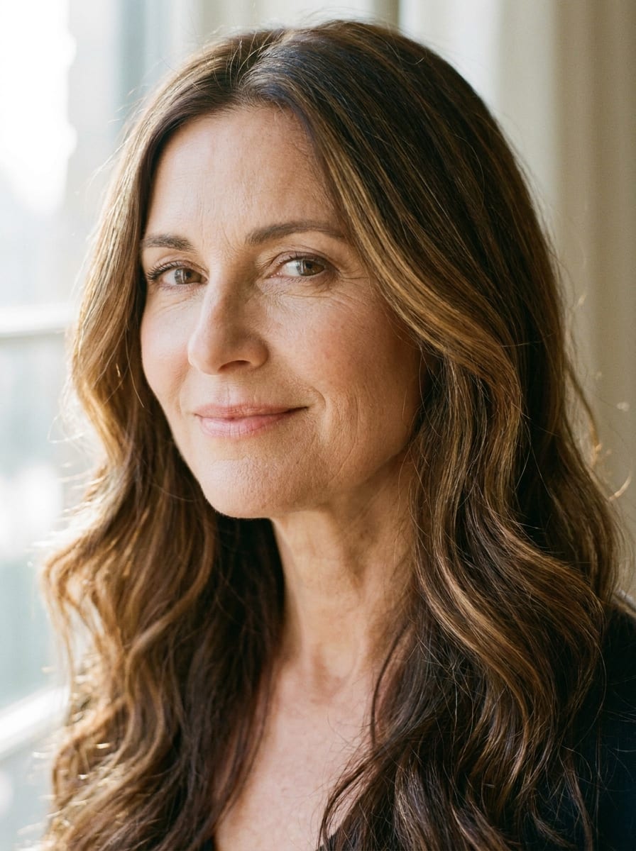 Lange Haare mit sanften Highlights - Lange Haare ab 50